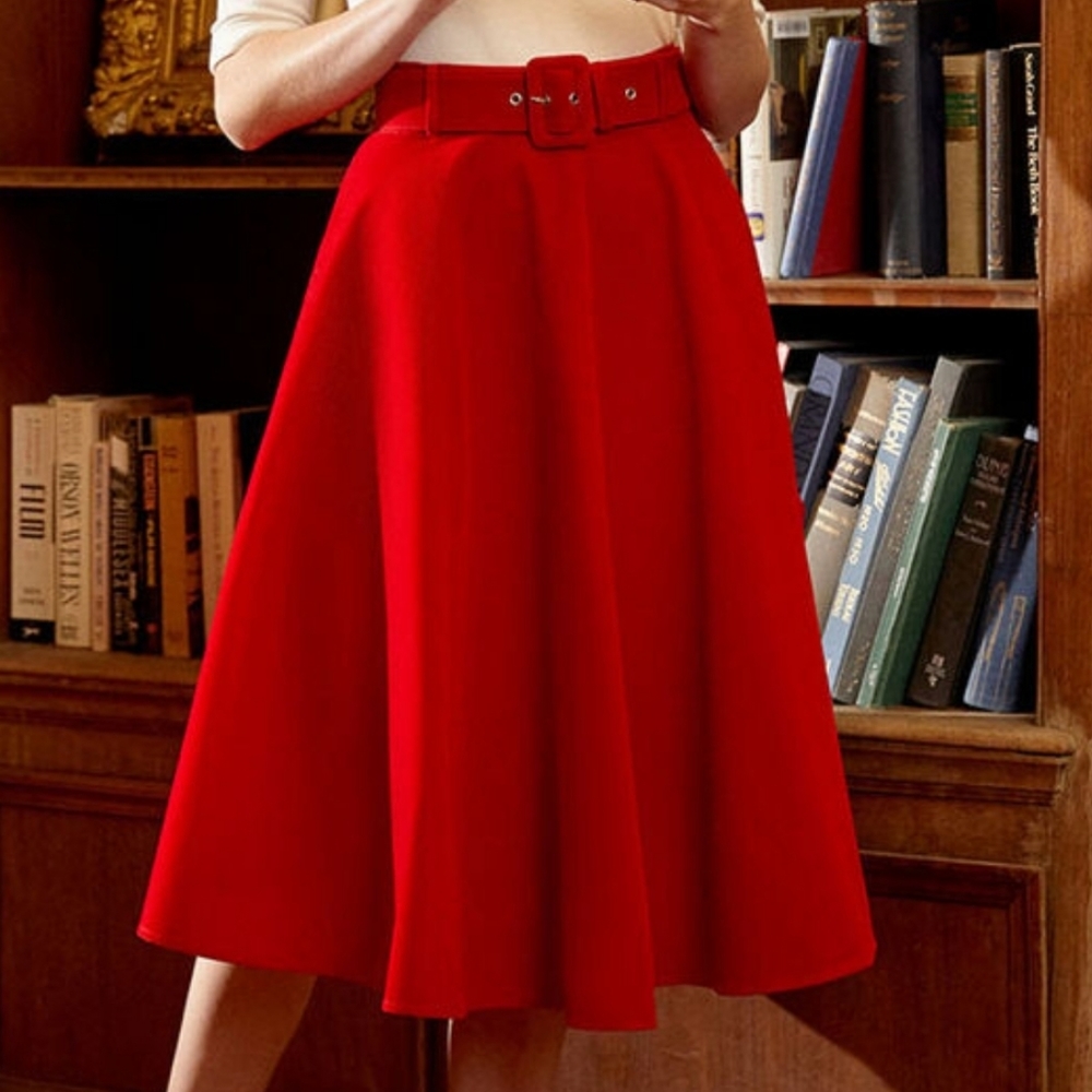 Modcloth Red Swing Skirt